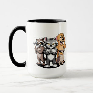 Cartoon Animal Team Character Illustration Mug