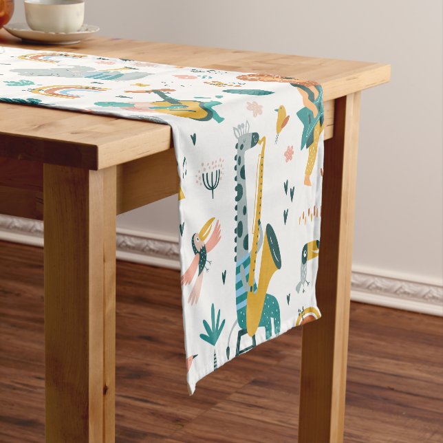 Cartoon Animals Band Short Table Runner (In Situ)