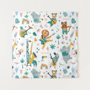 Cartoon Animals Band Tapestry