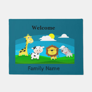 Cartoon animals doormat
