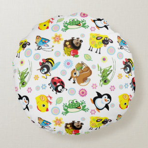 cartoon animals for kids round cushion