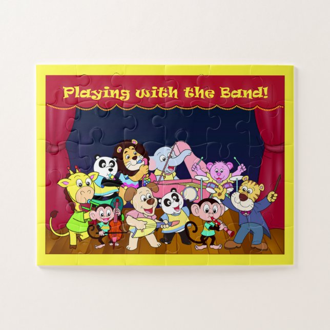 Cartoon Animals In the Band Jigsaw Puzzle (Horizontal)