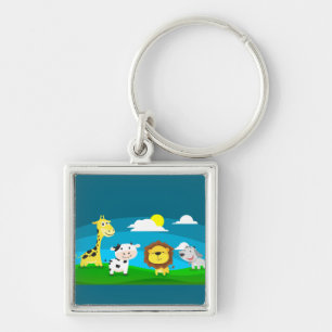 Cartoon animals key ring