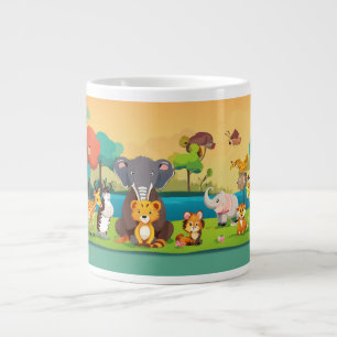 Cartoon animals  large coffee mug
