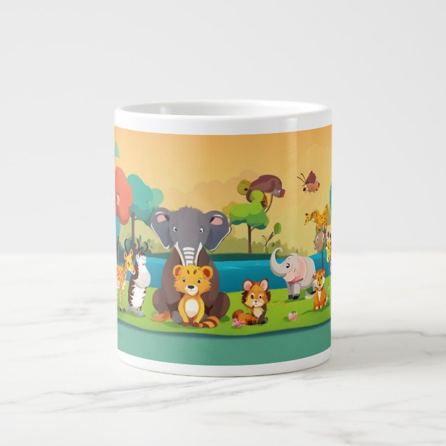 Cartoon animals  large coffee mug (Front)