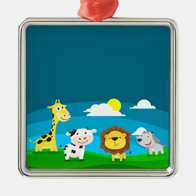 Cartoon animals    metal ornament (Front)