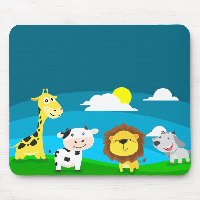 Cartoon animals         mouse pad (Front)