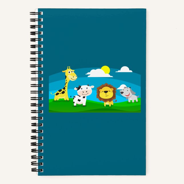 Cartoon animals       notebook (Front)