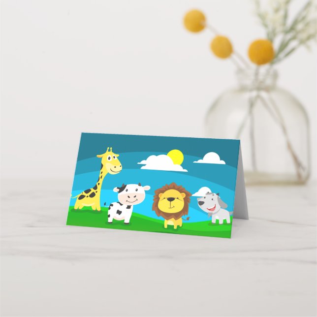 Cartoon animals          place card (Front)
