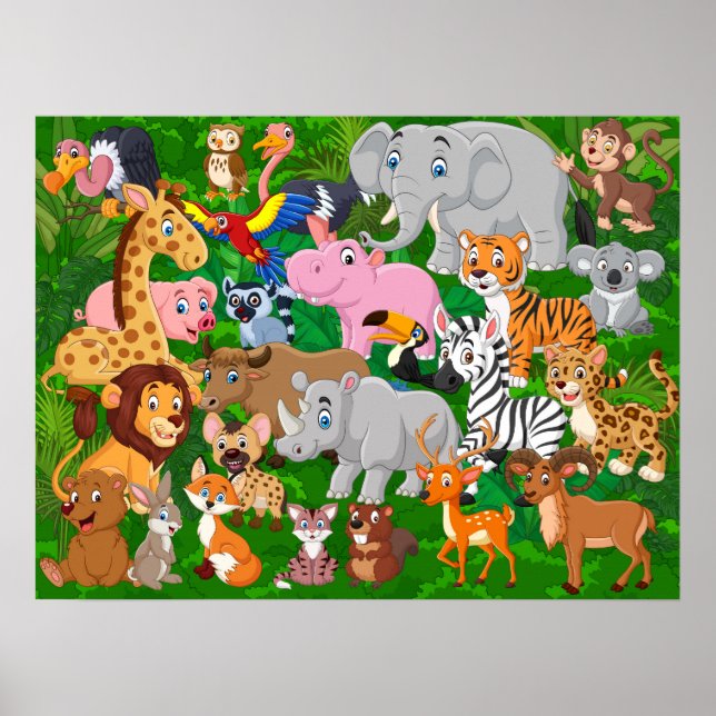 Cartoon animals poster (Front)