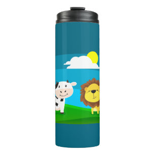 Cartoon animals thermal tumbler