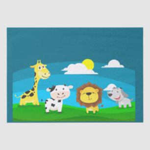 Cartoon animals tissue paper