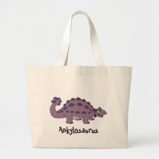 Cartoon Ankylosaurus Large Tote Bag