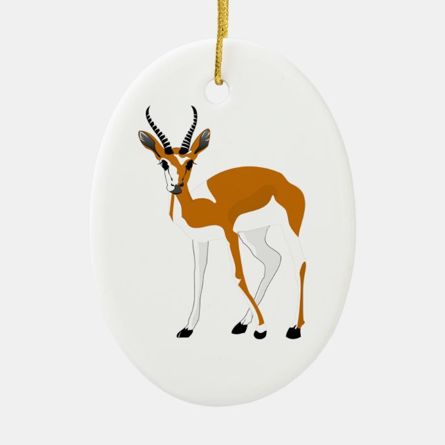 Cartoon Antelope Ceramic Ornament (Front)