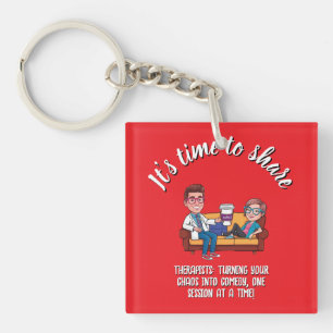 cartoon ANTISTRESS psychiatrist medical doctor fun Key Ring