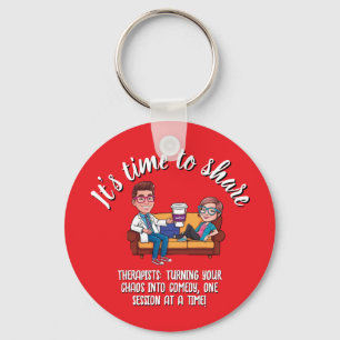 cartoon ANTISTRESS psychiatrist medical doctor fun Key Ring