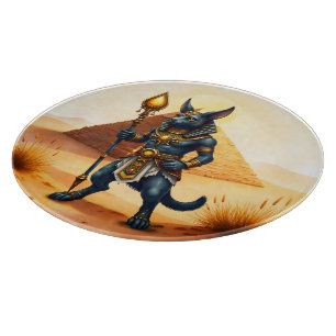 Cartoon Anubis – Egyptian God of the Afterlife  Cutting Board