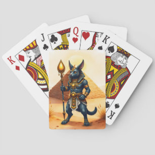 Cartoon Anubis – Egyptian God of the Afterlife Playing Cards