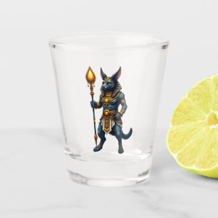 Cartoon Anubis – Egyptian God of the Afterlife  Shot Glass