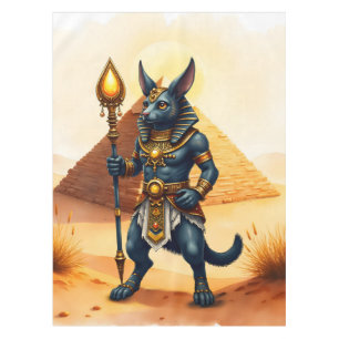 Cartoon Anubis – Egyptian God of the Afterlife  Tablecloth