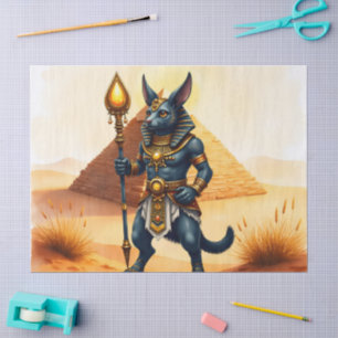 Cartoon Anubis – Egyptian God of the Afterlife Tissue Paper
