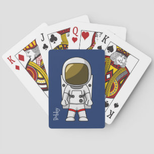 Cartoon Astronaut Playing Cards