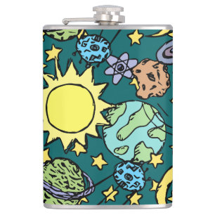 Cartoon Astronomy Flask