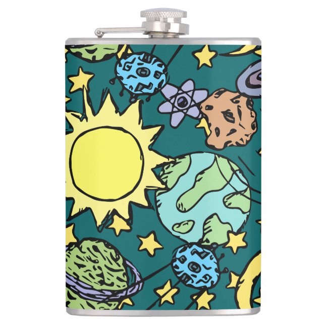 Cartoon Astronomy Flask (Front)