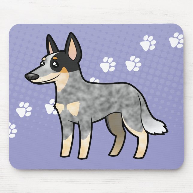 Cartoon Australian Cattle Dog / Kelpie Mouse Pad (Front)