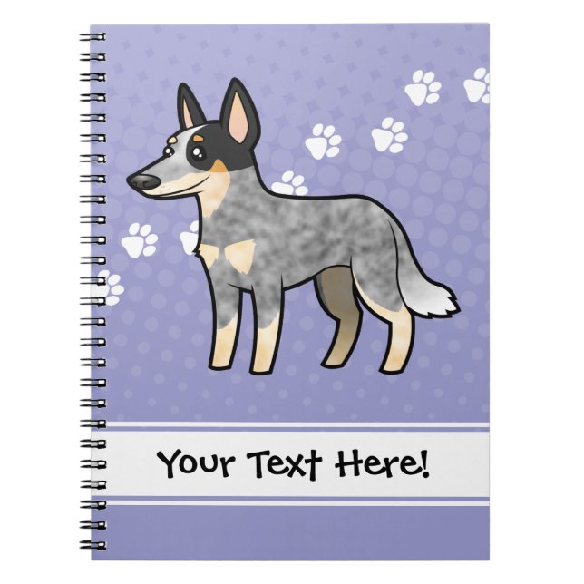 Cartoon Australian Cattle Dog / Kelpie Notebook (Front)