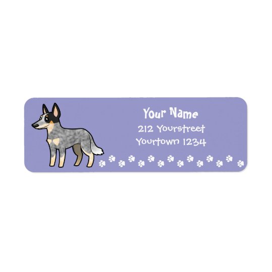 Cartoon Australian Cattle Dog / Kelpie Return Address Label