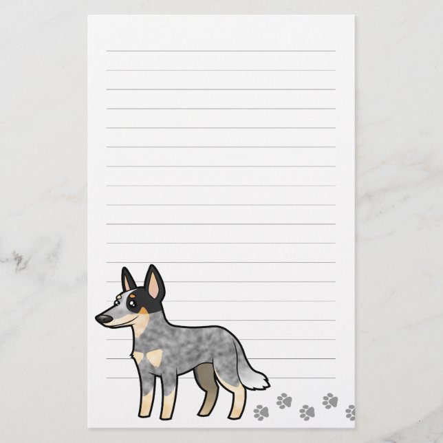 Cartoon Australian Cattle Dog / Kelpie Stationery (Front)