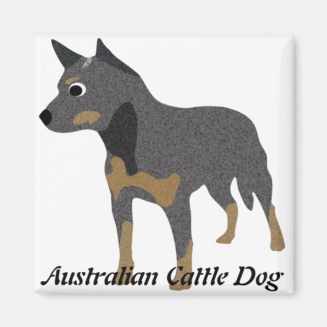 Cartoon Australian Cattle Dog Magnet (Front)