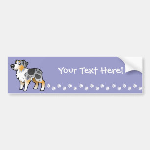 Cartoon Australian Shepherd Bumper Sticker