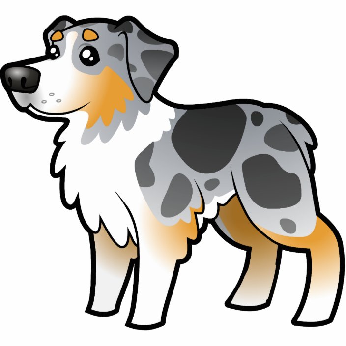 Cartoon Australian Shepherd Photo Sculpture Magnet | Zazzle.com.au