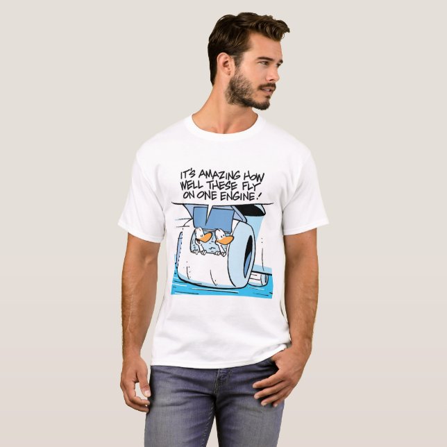 Cartoon Aviation Humor Duck Tshirt (Front Full)