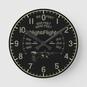 Cartoon B-52 Round Clock