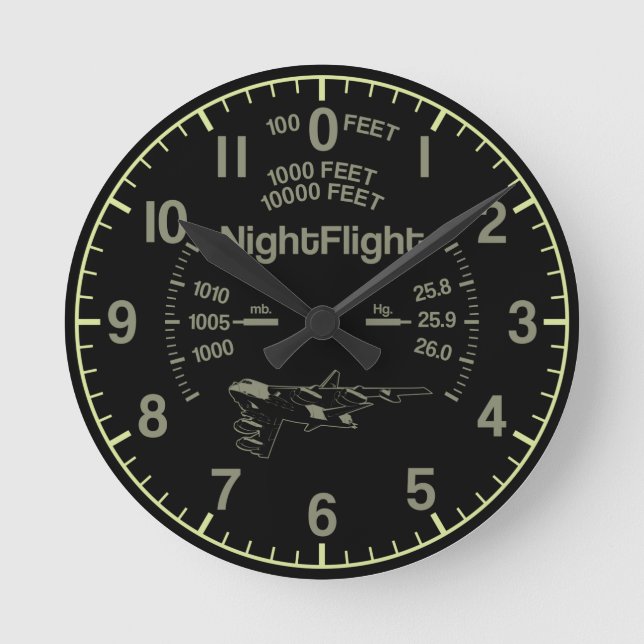 Cartoon B-52 Round Clock (Front)