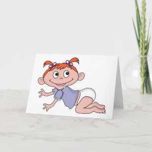 Cartoon Baby Crawling Greeting Cards