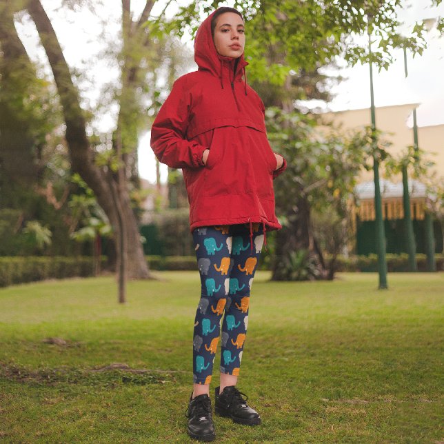 Cartoon Baby Elephant Capri Leggings (Creator Uploaded)