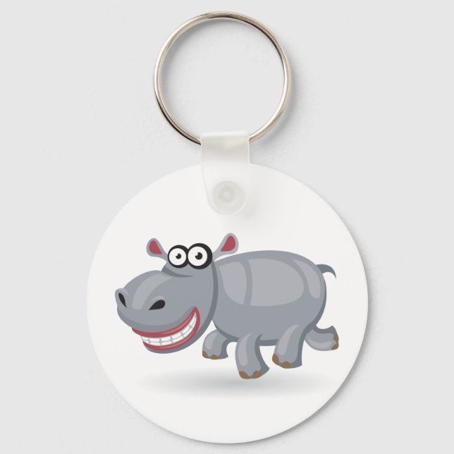 Cartoon baby Hippo Key Ring (Front)