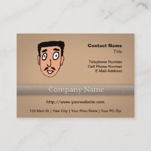 Cartoon Bad Pick up Line Slimy Moustache Guy Business Card