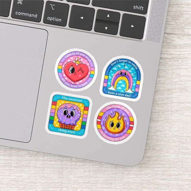 Cartoon badges sticker set (Detail)