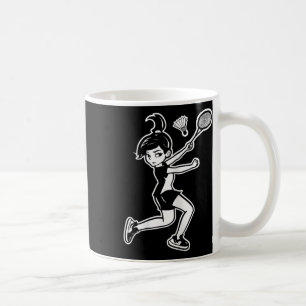 Cartoon Badminton Woman Shuttle Player  Coffee Mug