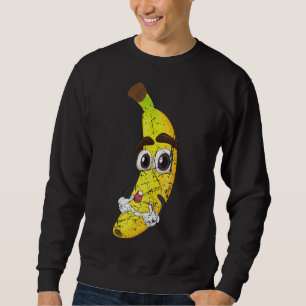 Cartoon Banana Fruit Lover Healthy Food Vegetarian Sweatshirt