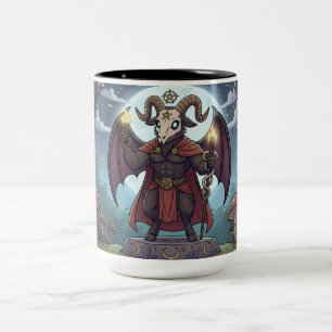 Cartoon Baphomet Two-Tone Coffee Mug