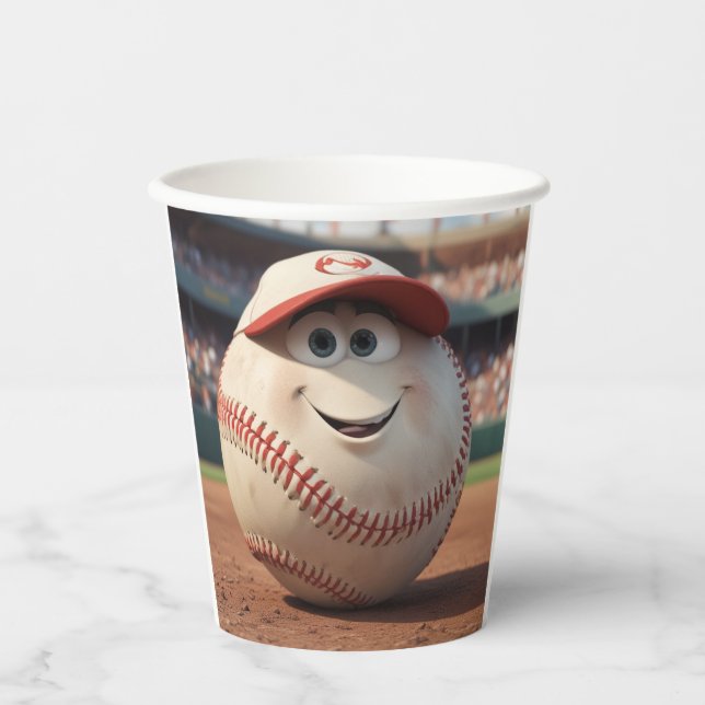 Cartoon Baseball Paper Cups (Front)
