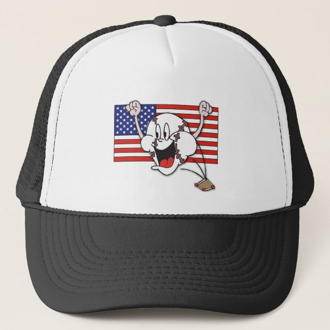 Cartoon Baseball Trucker Hat (Front)