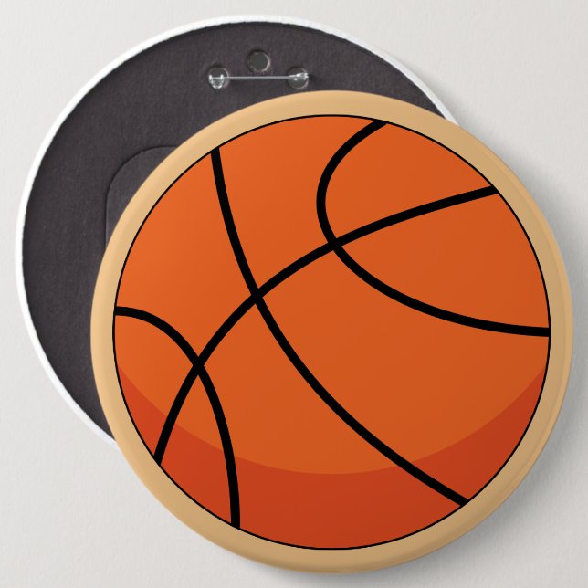 Cartoon Basketball Ball 6 Cm Round Badge (Front & Back)