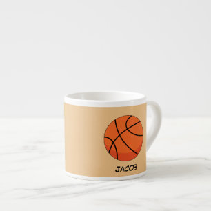 Cartoon Basketball Ball   Add Name Espresso Cup